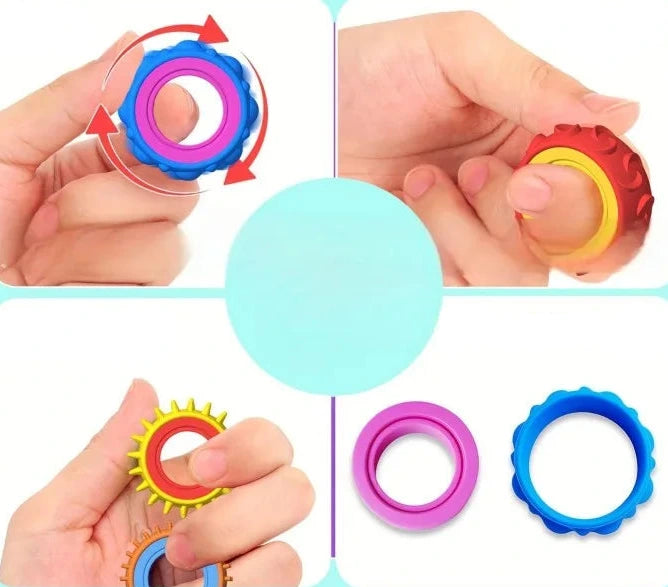 Bague spin sensorielle enfant en  silicone